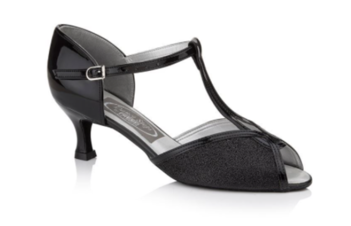 CITRINE BLACK GLITTER DANCE SHOE BY FREED OF LONDON UK 3.5
